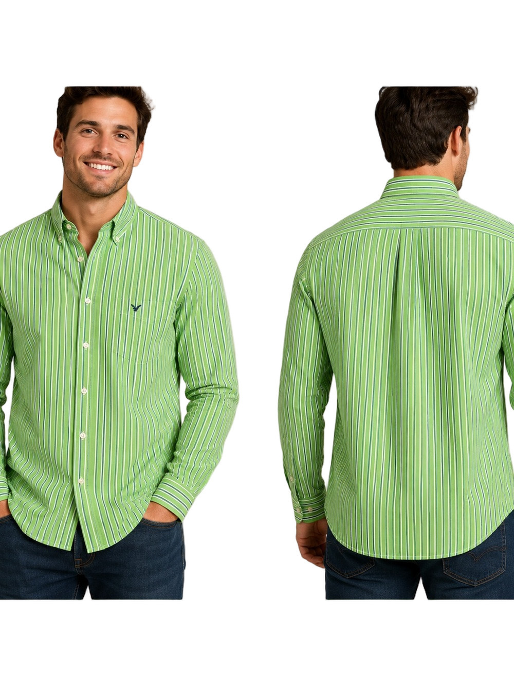 American Eagle Striped Button-Down Shirt